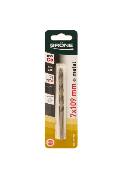 Свердло по металу Grone 7x109 мм HSS-Co 2207-307069