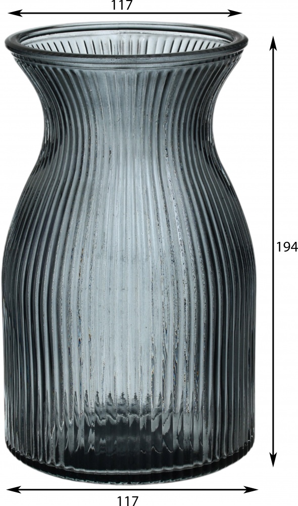 Ваза стеклянная Sensio Lines 20 см серая 20 vertical stripes