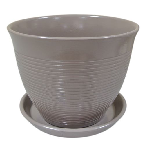 Горшок керамический Ориана-Запорожкерамика Кедр №2 резной круглый 2,2л аметист 