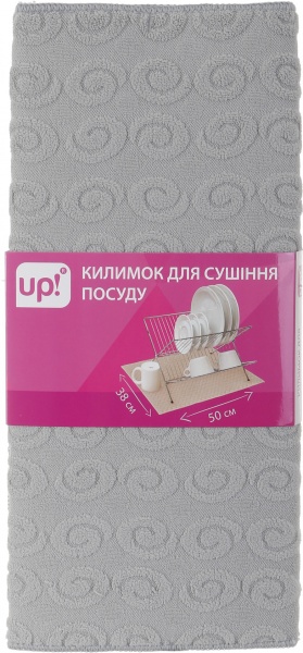 Килимок для сушіння посуду UP! (Underprice) Кола 38х50 см світло-сірий
