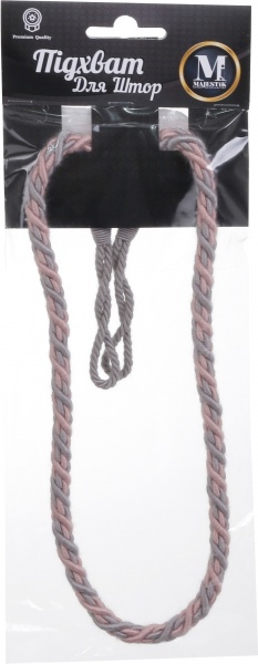 Подхват для штор натуральный 2017-38-K-122 розовый/серый Majestic