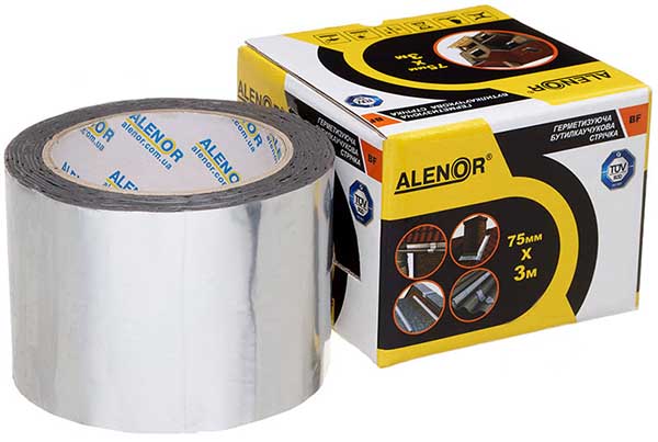 Лента герметизирующая Alenor BF бутиловая 75 мм x 3 м алюминиевая