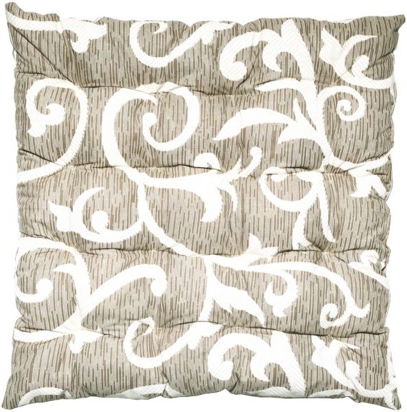 Подушка на стул квадратная стеганая 37х37х5 бежевая