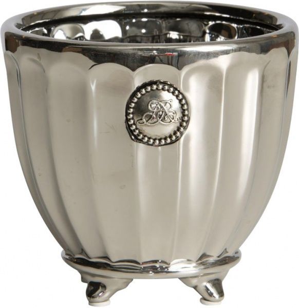 Вазон керамічний Lene Bjerre круглий срібний (360901415) 