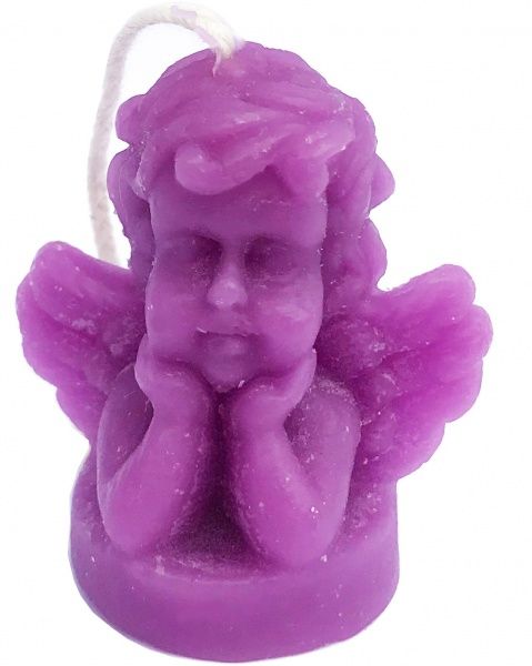 Свічка Ангел да Вінчі 4х5 см фіолетова KOZAK