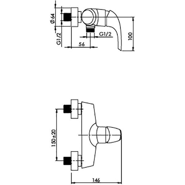 Смеситель для душа Rubineta Forte-12