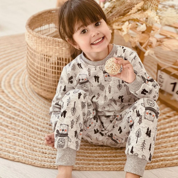 Піжама дитяча для хлопчиків Blanka Лісова казка р.98 сірий 110368 