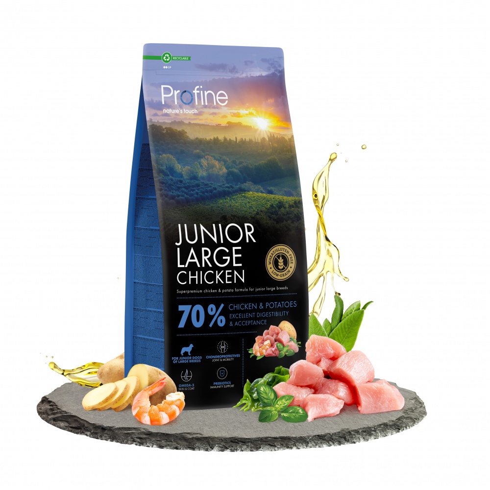 Корм сухой Profine Junior Large Breed для щенков и юниоров больших пород с курицей и картофелем 12 кг