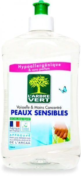 Средство для ручного мытья посуды L'Arbre Vert Чувствительная кожа 0,5л