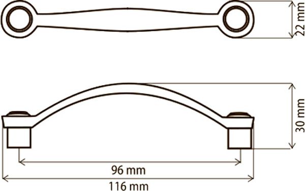Меблева ручка D-122 G4 96 мм стара бронза DC