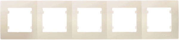 Рамка пятиместная Makel Lilium Natural Kare горизонтальная кремовый 32010705