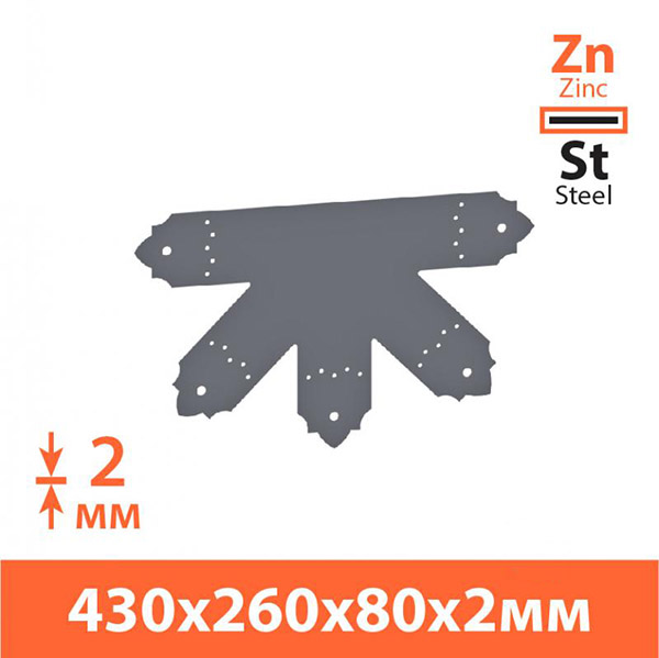 Кутник декоративний Kolchuga асиметричний 430x260x80 мм 2 мм