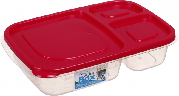 Ланч-бокс з кольоровою кришкою на 3 відділення №40 DIOMEDEA