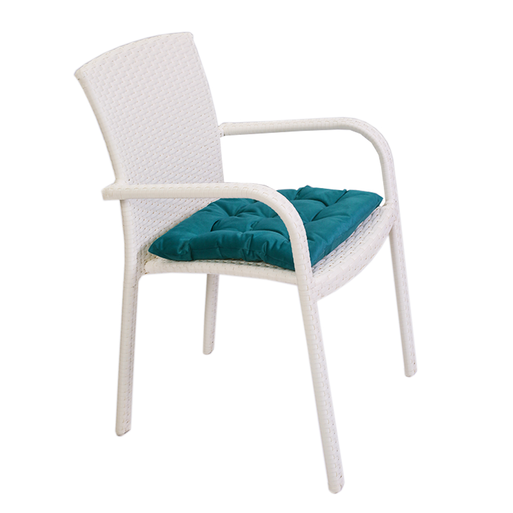 Подушка на стілець стьобана 9 закріпок аквамарин Flox 83