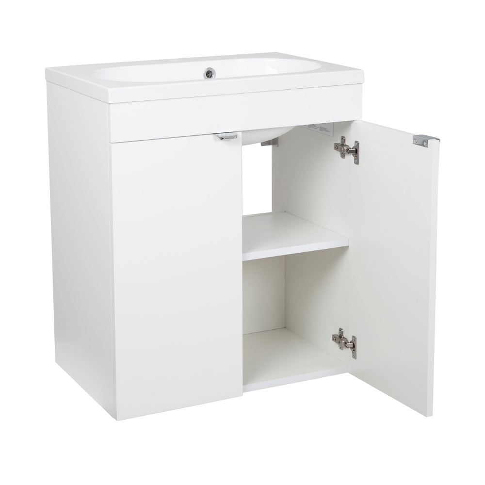 Тумба RIO (білий мат) з умивальником Status 60 см