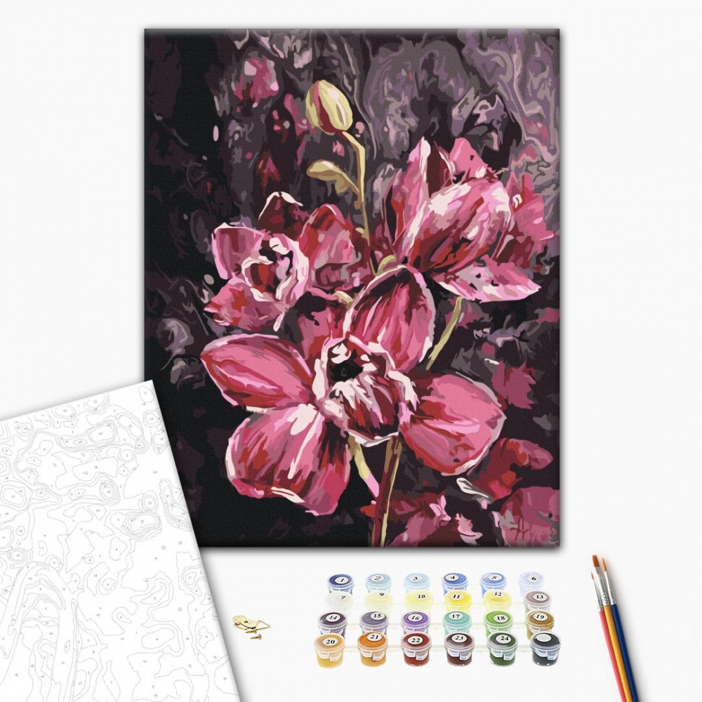 Картина за номерами Темні орхідеї 40х50 см Brushme