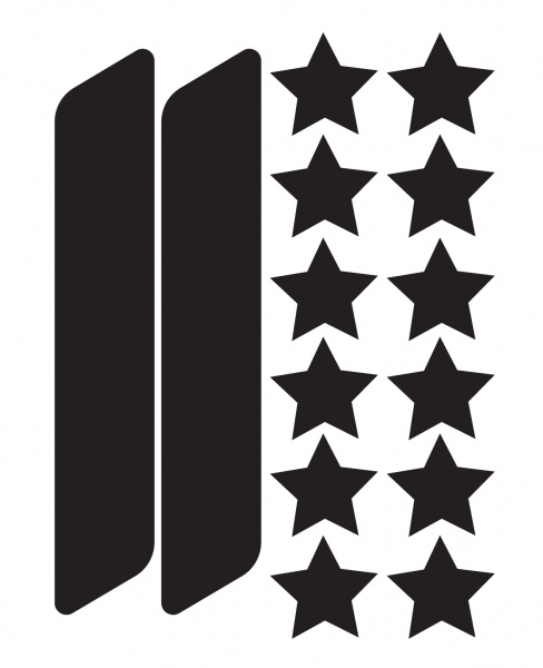 Світловідбивна наліпка LOOM Контурні та зірки LM-10079-black для твердих поверхонь