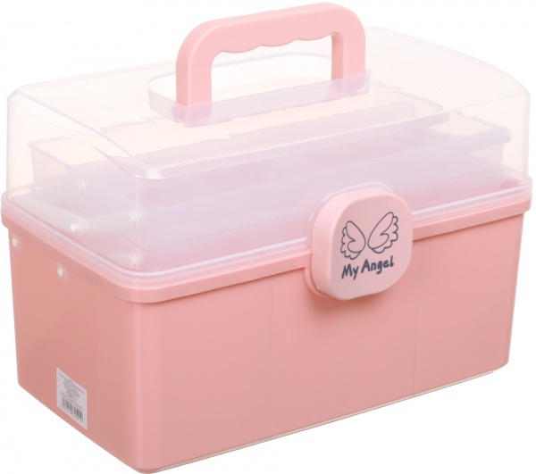 Органайзер для косметики розкладний 33х18,5х22,5 см рожевий 