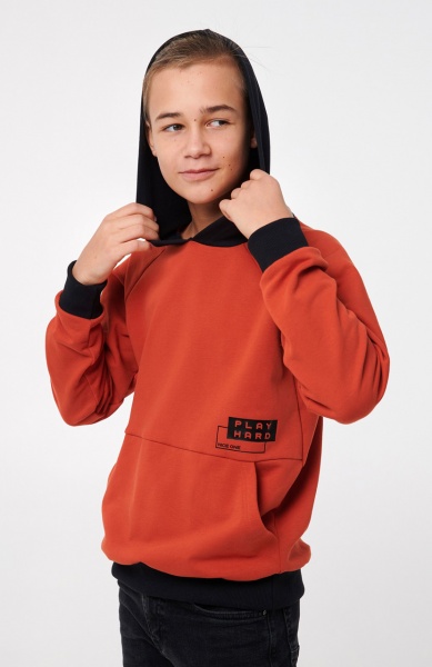 Толстовка для мальчика Smil р.146 кирпичный 116549 