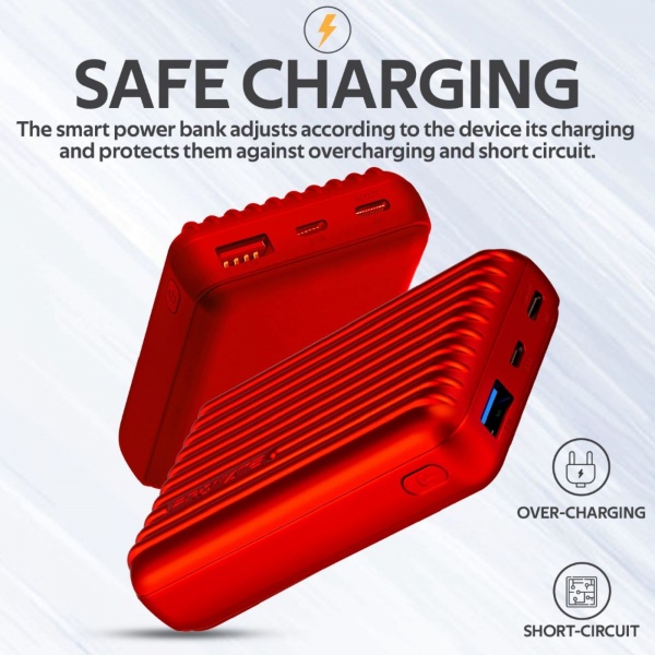 Универсальная мобильная батарея Promate 10000 mAh red (titan-10c.red) Titan-10C 10000 мАч, USB-C, USB-A 