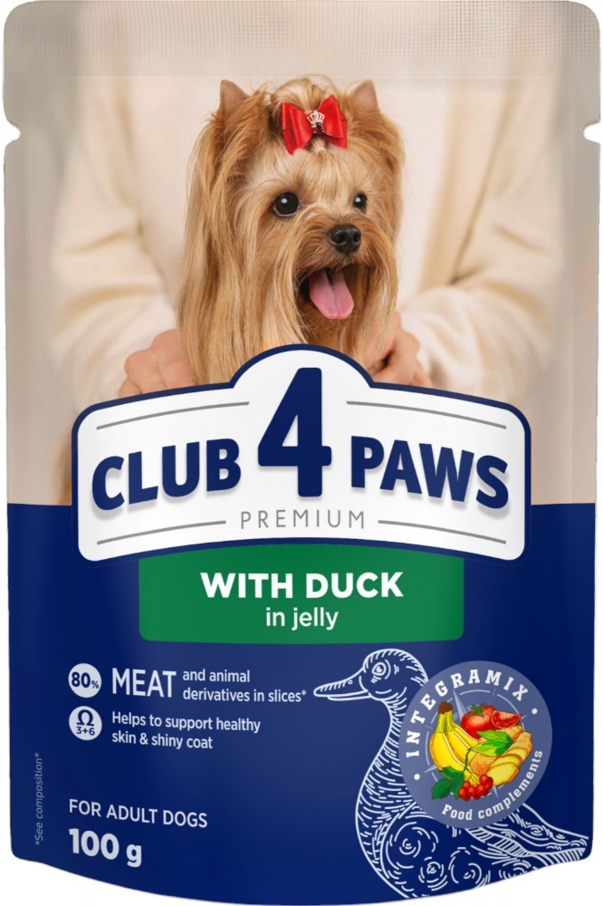 Корм вологий Club 4 Paws з качкою в желе 100 г