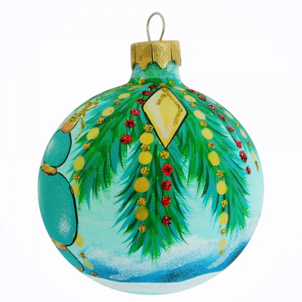 Шар новогодний d80 мм K-1420-11-80 Тигр разноцветный