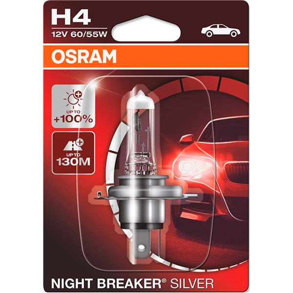 Лампа галогенная Osram Night Breaker Silver (64193NBS) H4 P43t 12 В 60 Вт 1 шт 3950