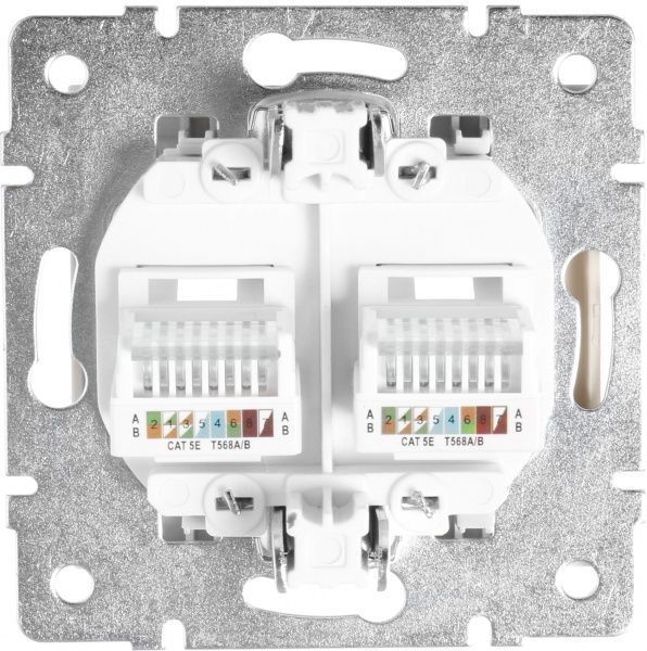 Розетка комп’ютерна подвійна Lezard Rain крем 703-0388-141