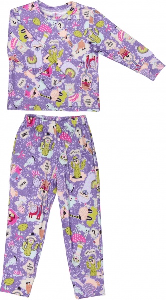 Піжама дитяча для дівчаток Roksana Лама №1065/16072 р.98–104 фіолетовий 