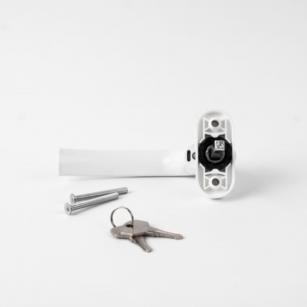 Ручка оконная кнопка-ключ ASTEX Venera біла Ral 9016 WH 108/37 
