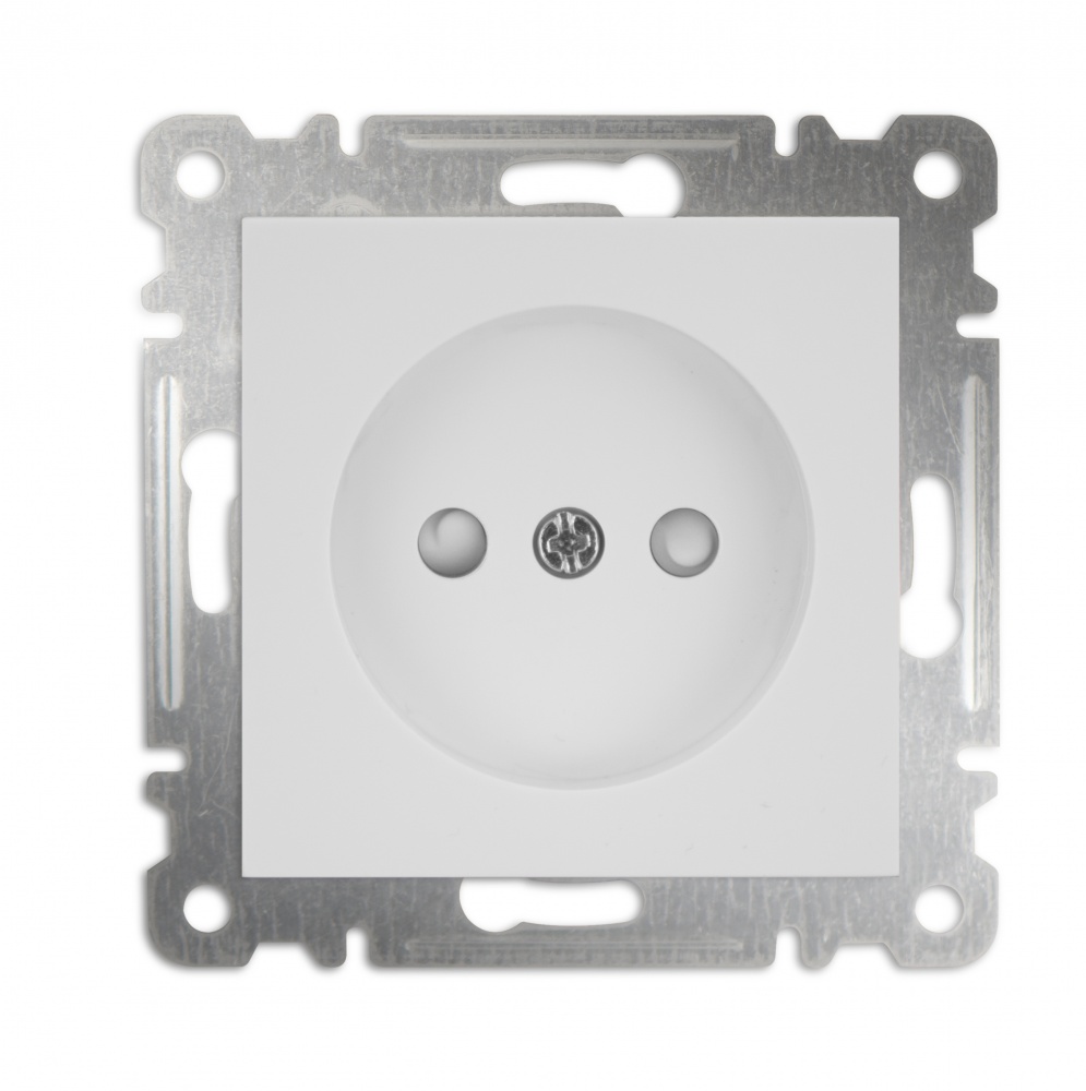 Механизм розетки без заземления Makel Karea со шторками IP20 белый 57001052