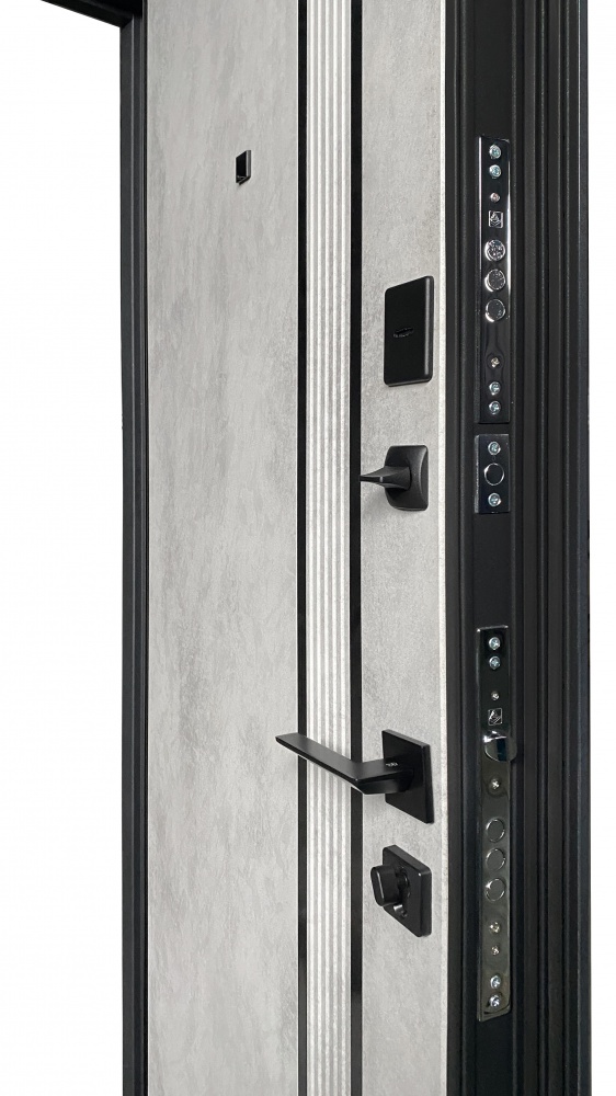 Двері вхідні Міністерство дверей Престиж-3К-550-М (Бетон А./О.С.) бетон антрацит / оксид 2050x960 мм праві