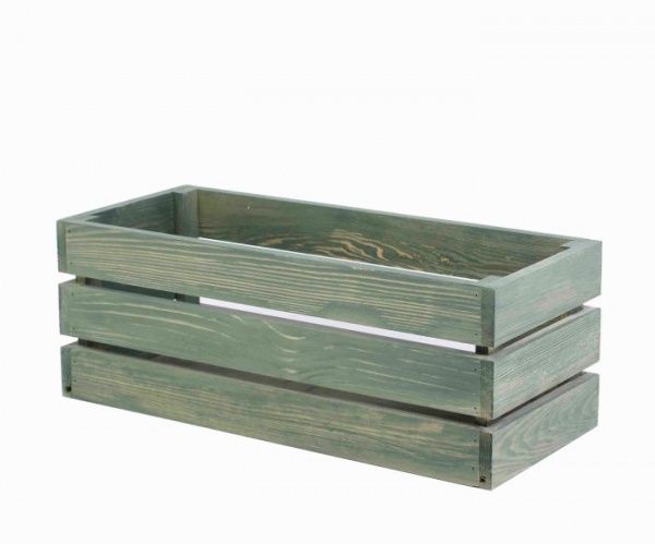 Кашпо дерев'яне Korobyaky 021 Нарден 47х20х17 прямокутний зелений 