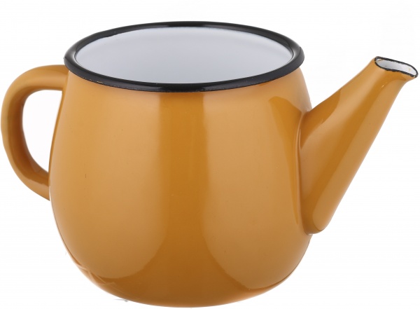 Чайник сферический эмалированный 1 л горчичный Idilia