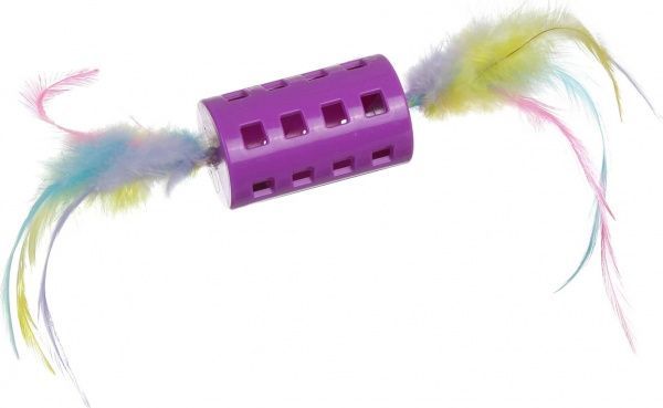 Игрушка для котов пластик с перьями