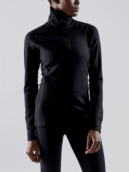 Футболка з довгим рукавом Craft MERINO 240 ZIP W 1907889-999995 L чорно-сірий