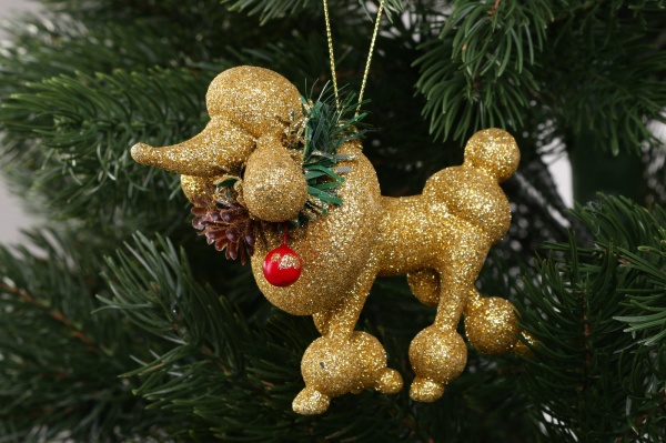 Елочная игрушка Пудель 11x9см LD08056 