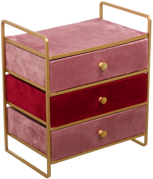 Комод-органайзер 3 ящика 21.5x14x24.5 см пудровый