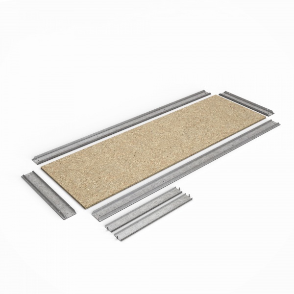 Стеллаж металлический Меткас сталь 2160x1600x500 мм полка 5 шт. ДСП цинк 