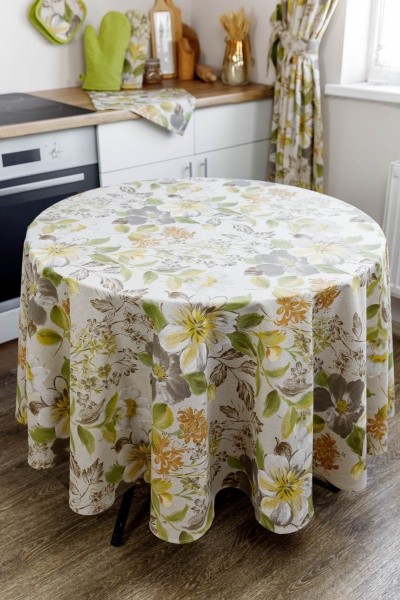 Скатертина Квітка зелена 200x200 см La Nuit 