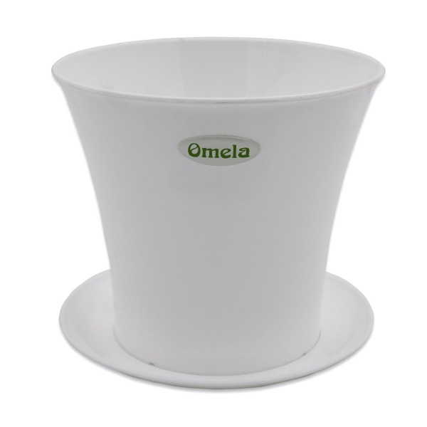 Горщик пластиковий Омела Акварель 1,3 л D 15 круглий білий 