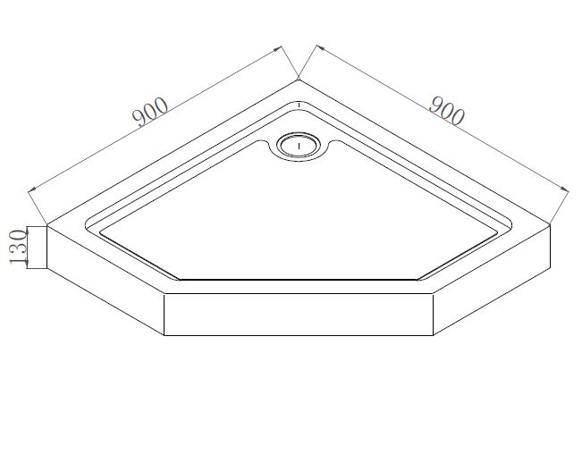 Поддон душевой Mixxen пятиугольный 90x90x13 MXOB0699