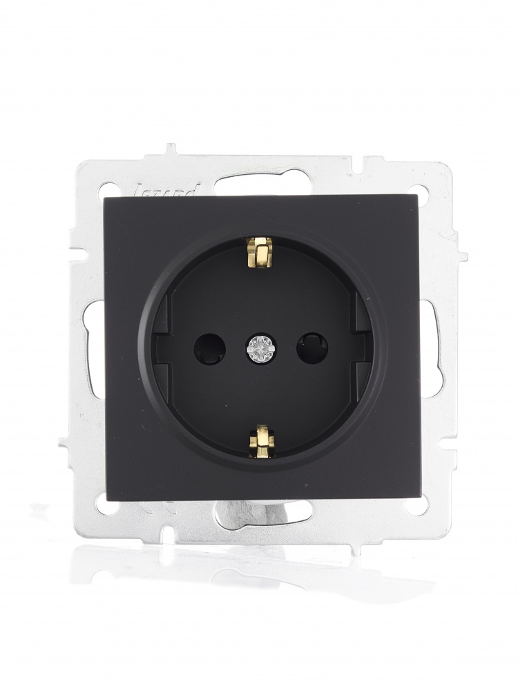 Механізм розетки 1 із заземленням Lezard Vesna IP20 антрацит 742-4288-124B