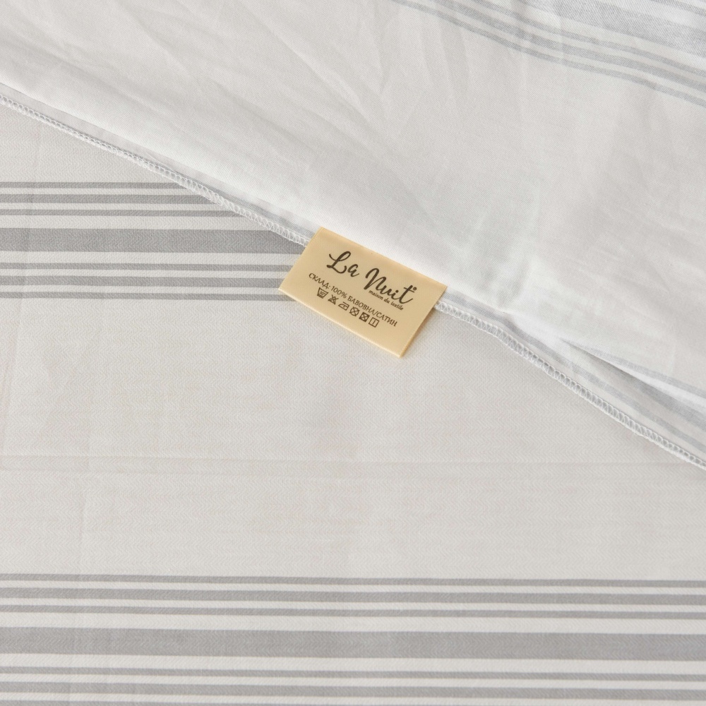 Комплект постільної білизни Conty 2 світло-сірий із білим La Nuit