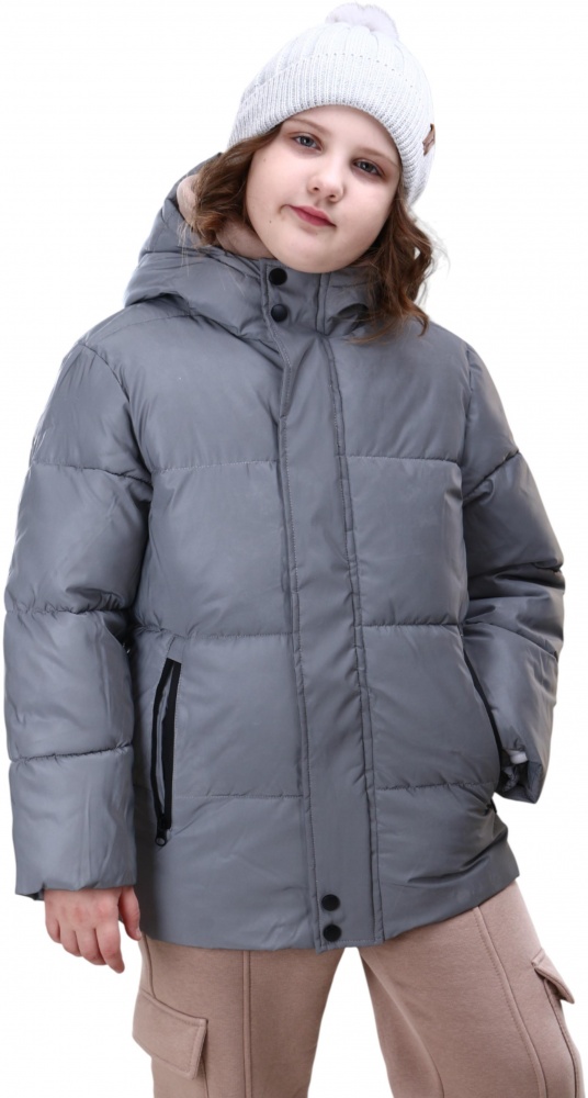 Куртка-пуховик для мальчиков HW р.116–122 серый REFLECTIVE JACKET