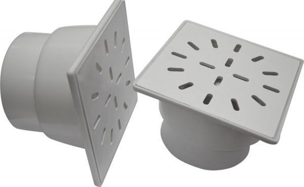 Душевой трап Water House вертикальный D50 с пластиковой решеткой 150х150 сухой затвор