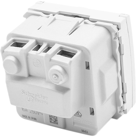 Розетка із заземленням Schneider Electric Unica 16 А 250 В зі шторками з кришкою білий MGU3.037.18TA