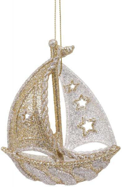 Декоративна підвіска Global Treasure Кораблики 15 см білий P2117006-B1/3