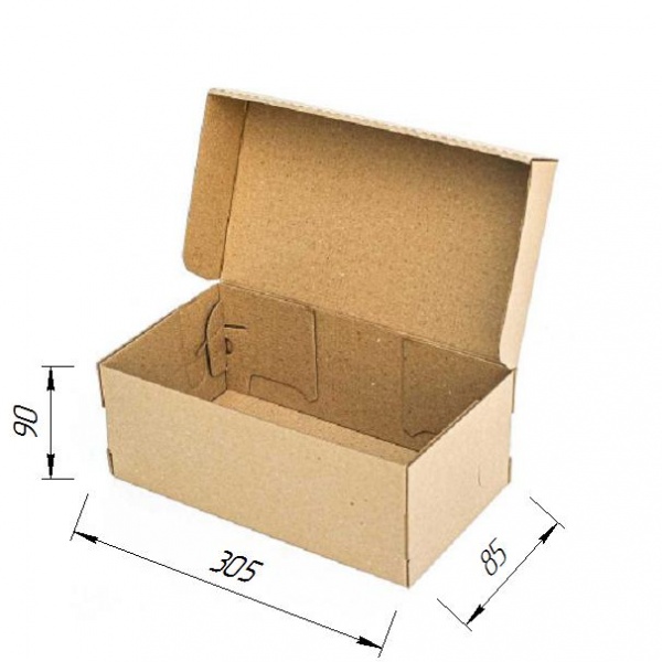 Картонна коробка для дитячого взуття 305x85x90 мм