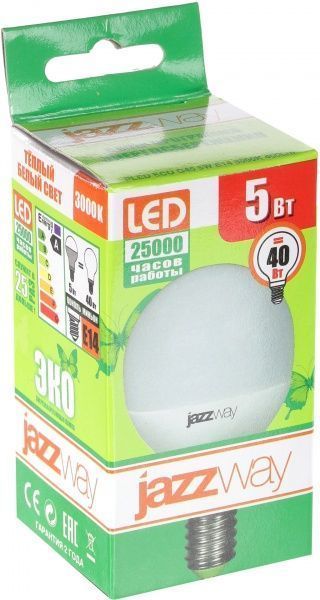 Лампа світлодіодна Jazzway Pled Eco 5 Вт G45 матова E14 220 В 3000 К 1036896 